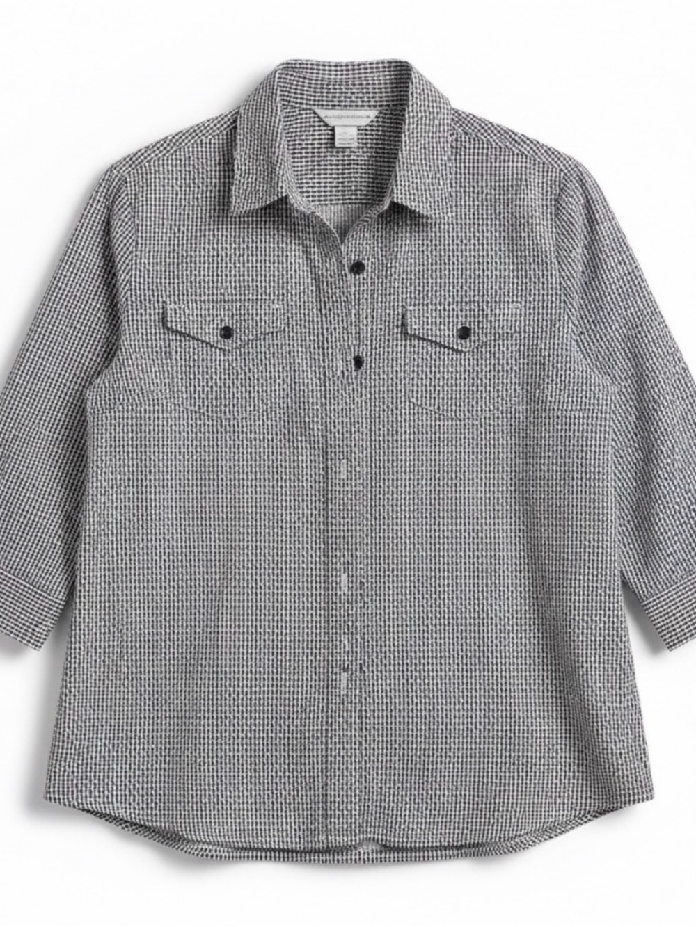 Christopher & Banks Black and White Geometric Shirt Jacket